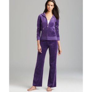 Juicy Couture Purple and Silver Velour Tracksuit